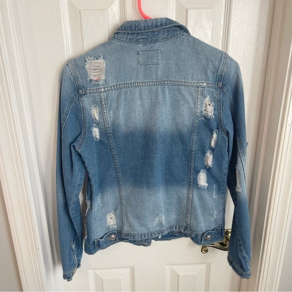 Papaya Distressed Denim Jacket - Picture 3 of 5